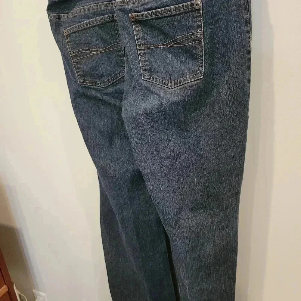 Womans Contrast Blue Jeans sz 15 Junior straight leg - Picture 4 of 6